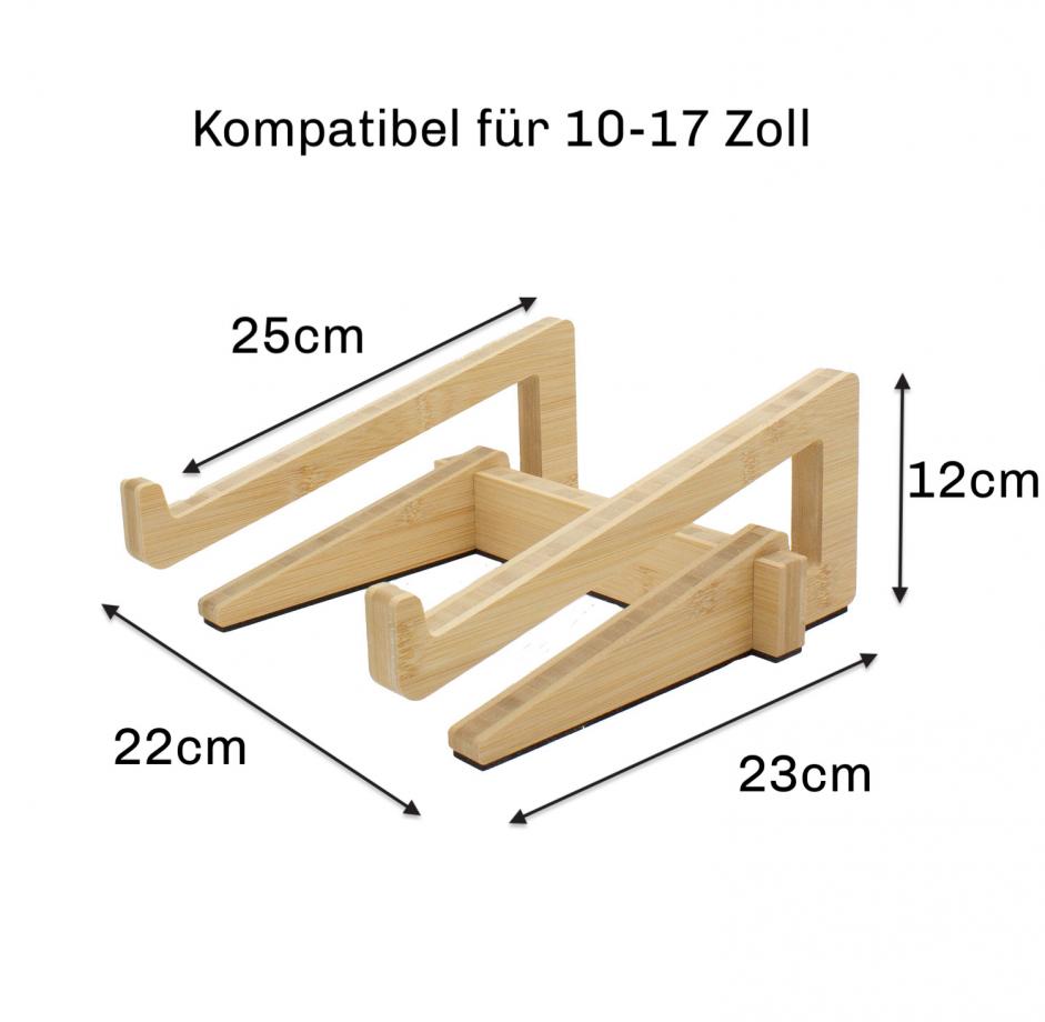Laptop Ständer aus Bambus | Ergonomischer Laptopständer |10-17 Zoll
