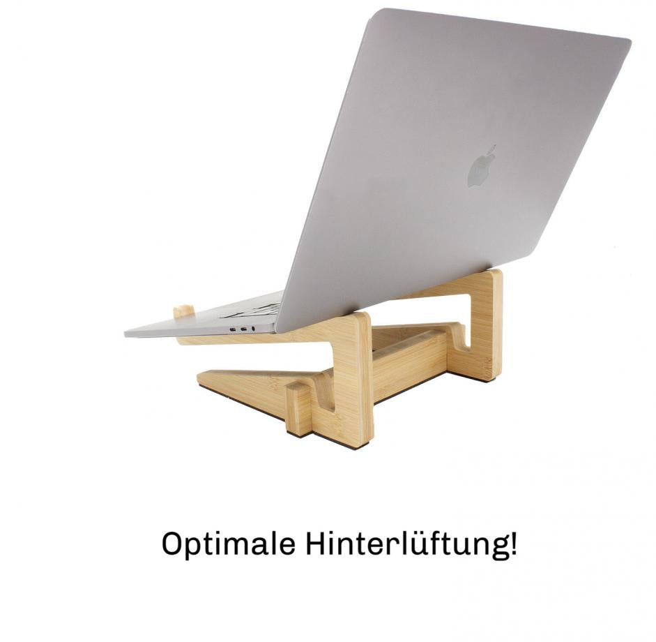 Laptop Ständer aus Bambus | Ergonomischer Laptopständer |10-17 Zoll